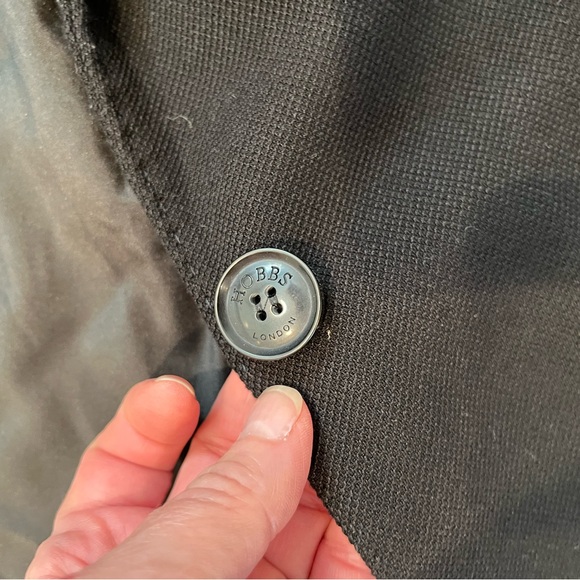 HOBBS Womens 1 Button Textured Blazer Jacket UK 12 /US 8 Medium Black Business - Picture 11 of 14